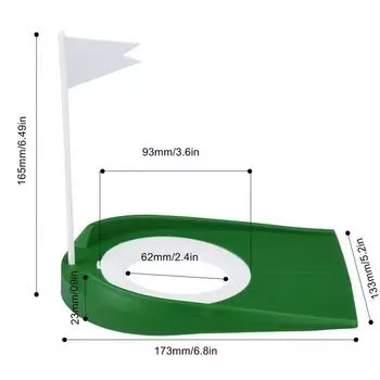 Golf Putting Cup Golf Putting Training Aids with Flag Golf Putting Disc Golfs Practice Hole Cups Auxiliary Tool for Men Women зелёный