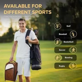 Golf Shoe Bag Zipper Closure Large Capacity Waterproof Wear Resistant Sports Shoe Strap серый