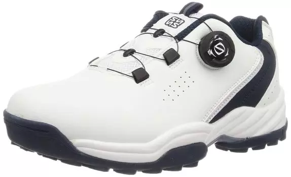 Туфли для гольфа Туфли с дисковой шнуровкой Туфли для гольфа без шипов Спортивная обувь Треккинговые ботинки Обувь для альпинизма см [Forsense] Мужские БЕЛЫЙ/ТЕМНО-СИНИЙ 25.0