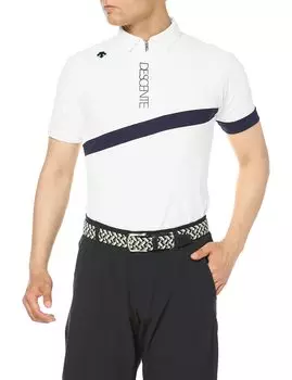 Golf Short Sleeve Shirt Sweat Absorbent Quick Drying UV Care Stretch DGMTJA01 WH00 XO [DESCENTE GOLF] UPF50+ Men s (White)