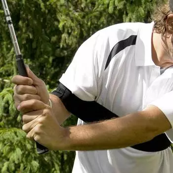 Golf Swing Gesture Golf Arm Brace Practice Aid Elbow Support Elastic Adjustable Brace Arm Band Training Accessories