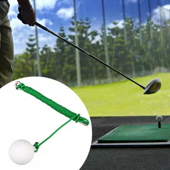 Golf Swing Trainer, Training Tool, Easy to Carry Practice Rope Ball, String
