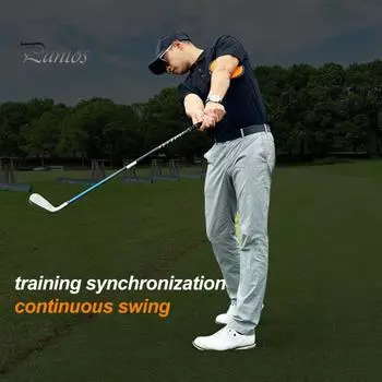 Golf Swing Training Aid Adjustable Elastic Webbing Golf Swing Trainer Poseture Correcter for Indoor Outdoor Golf Practice темно-оранжевого