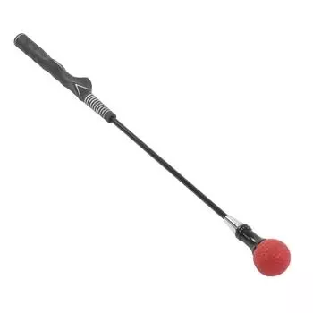 Golf Swing Training Rod Stripe Adjustable Antiskid Rubber Grip Practice Stick for Warm Up Red красный