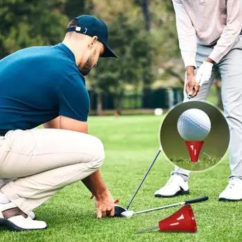 Golf Tee Holder with Metal Stake Heavy Duty Weather-proof Golf Training Ball Tee Holder Spike Driving Range Outdoor Golf Accessories Golfer Gifts