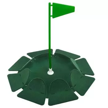 Golfing Putting Practice Cup All-Direction Golfing Practice Hole Indoor Outdoor Golfing Putting Cup with Magnetic Flag зелёный