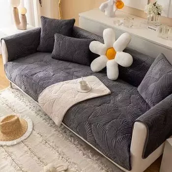 Голландский бархат однотонный диванный полотенце противоскользящий моющийся чехол жаккардовый подорожниковый лист стиль диванная мебель подушка чехол 70x70cm 1pc