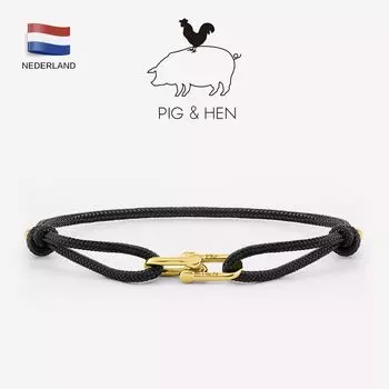 Голландский браслет Pig and Hen, браслет-шнурок на запястье, мужской браслет, веревка для лодки, модный парный браслет, модный, дизайн для особых случаев Black Gold M 70.00 kg-95.00 kg