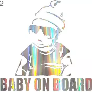 Голографическая наклейка на стекло автомобиля с предупреждением о наличии ребенка в машине