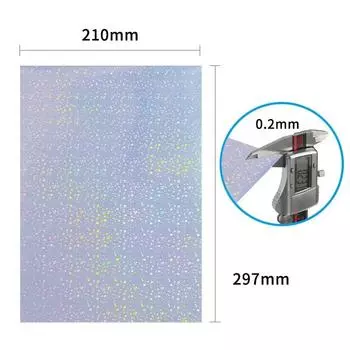 Голографическая непечатная виниловая наклейка бумага самоклеящаяся лазерная фотоламинирующая пленка А4 прозрачная бумага своими руками для бейджа 1 Sheet(8.2x11.6in)