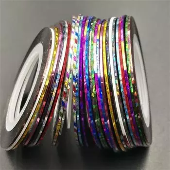 Голографическая узкая мишурная лента для вязания мушек, наклейки для рыболовных приманок, 14 шт., украшение для приманок mixed colors