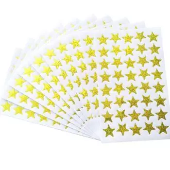 Голографические наклейки со звездами, самоклеящиеся мини-блестящие золотые наклейки со звездами для детей, таблица поощрений поведения, школьные принадлежности для учеников и учителей 17mm