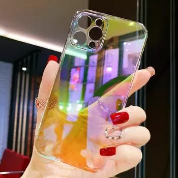 Голографический ультра HD градиент цвета ПК жесткий чехол для Apple iPhone 14 13 12 11 Pro Max Mini 7 8 Plus SE 2020 XR X XS чехол iPhone 7 разноцветный