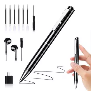 Голосовая ручка IC Одна кнопка 35 часов непрерывного распознавания голоса Автоматический шум Всенаправленный OTG Наушники MP3-плеер Высокая простота замены 6 USB