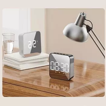 Голосовое управление Цифровой будильник TEMP Дата 2 будильника Ночной режим Повтор 12/24H Функция «антибеспокойство» Электронные светодиодные настольные часы чёрный