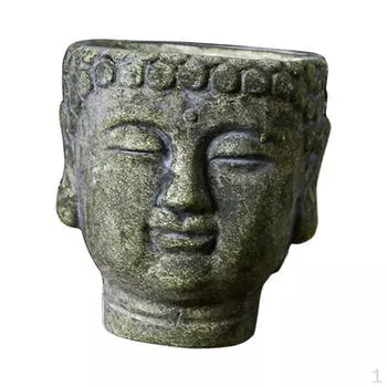 Голова Будды Цветочный горшок Ваза Бонсай Украшение Кашпо Контейнер для Растений для Подарочного Стола Green