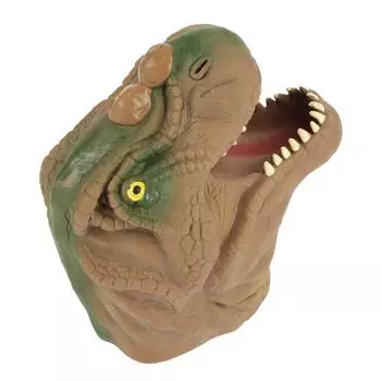 Голова динозавра Ручная кукла Дети Родители Интерактивные истории Ролевая игра Интересная игрушка(коричневый)