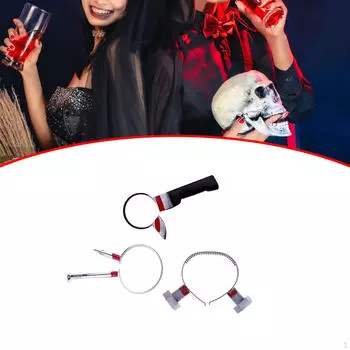 Голова для Хэллоуина, повязка на голову, реквизит для ужасов, повязка для волос, аксессуары для макияжа, для knife nail screw