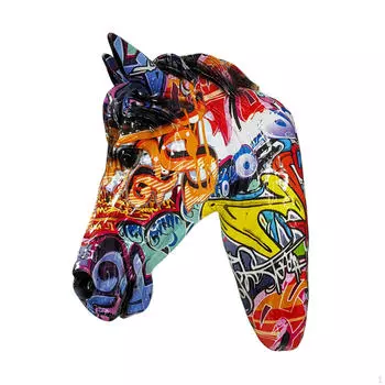 Голова лошади, настенная скульптура, фигурка животного, современный художественный орнамент из смолы, подвесное искусство для Style B