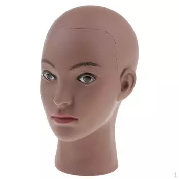 Голова манекена - черная лысая тренировочная кукла для изготовления париков и демонстрации шляпных очков