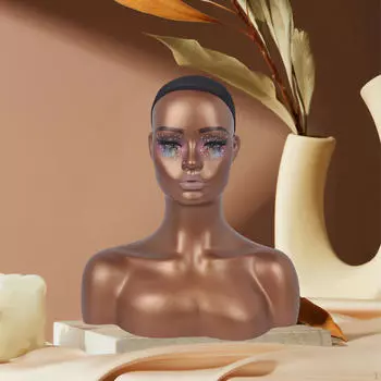Голова манекена для макияжа с моделью плеч, легкий профессиональный стабильный парик, бюст для кепки