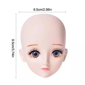 Голова манекена для начинающих, для практики наращивания ресниц, кукольное лицо, силиконовая модельная голова, принадлежности для макияжа 9.5*6.5cm