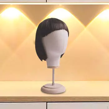Голова манекена с головкой дисплея шляпы, многофункциональная, портативная с деревянной основой, стойка для хранения крышек чёрный