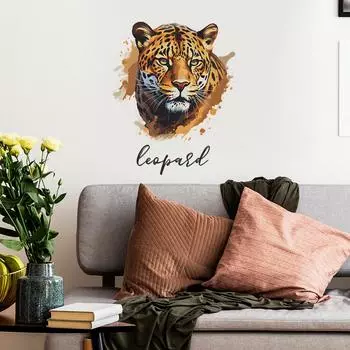 Голова тигра Спальня Гостиная Крыльцо Домашнее украшение Декоративные наклейки на стену Самоклеящиеся 32*39CM/fun-f49