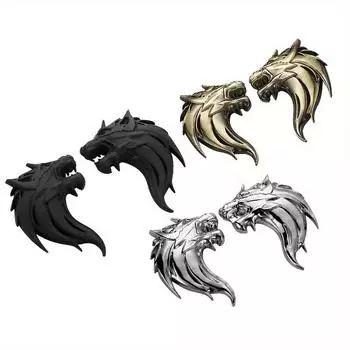 Голова Волка Росомахи 3D Металл Авто Мотоцикл Логотип Эмблема Наклейка DIY Новый Пистолет Серебро Бронза 3 Цвета Автостайлинг Left бронзовый