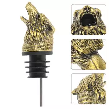 Голова волка Выливная головка Danimals Алкогольные бутылки Носики Графин Масло Сплав Выливная головка серебряный