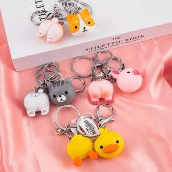 Голова животного приклад пара брелок сумка подвеска автомобильный брелок аксессуары 3*2.5cm розовый