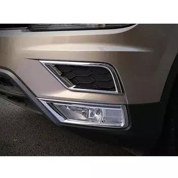 Головка автомобиля передняя противотуманная фара рамка лампы ABS хромированная отделка панели крышка 2 шт. для Volkswagen VW Tiguan L MK2 2016 2017 Down 2pcs