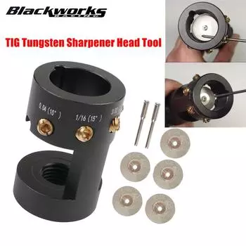 Головка для заточки вольфрамовых электродов TIG, головка для заточки алюминиевых вольфрамовых электродов с режущей прорезью, многоугловая и со смещением чёрный