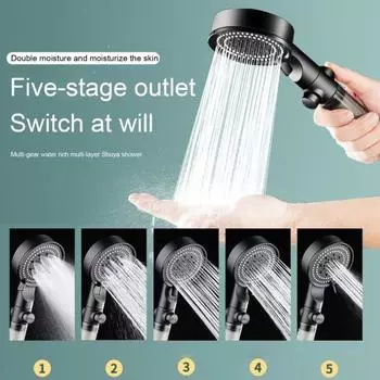 Головка фильтра для душа Практичный универсальный интерфейс Простая установка Мощная фильтрация для сухой кожи Ручные аксессуары для ванной комнаты серый