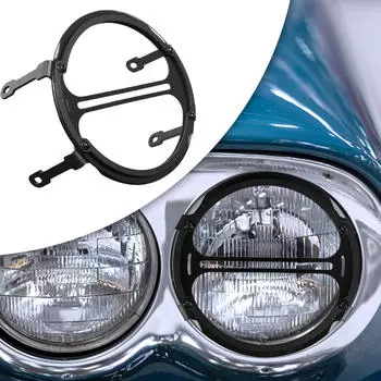Головка мотоцикла Прозрачное стекло Фара Модифицированные детали Заменить Круглую Форму Черный Подходит для Rebel