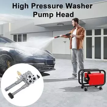 Головка насоса для мойки высокого давления Аксессуары для мойки высокого давления Нержавеющая, устойчивая к коррозии, простая установка Запасная часть для мойки высокого давления чёрный