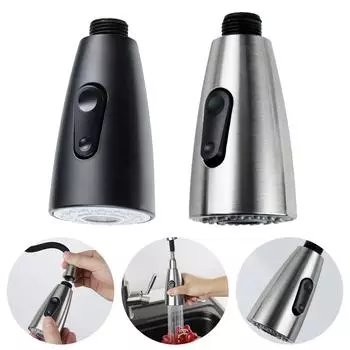 Головка распылителя ABS, черный матовый, Rain, стиль с двумя распылителями золотой