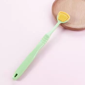 головка щетки гигиена полости рта скребок для языка очиститель языка щетка для чистки полости рта щетка для чистки языка Random 1PC