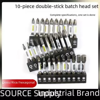 Головка шестигранной отвертки Nunchaku D2 из легированной стали с защитой от ударов, высокой твердостью, сильным магнитом, крестообразным шлицем и защитой от цветения сливы.