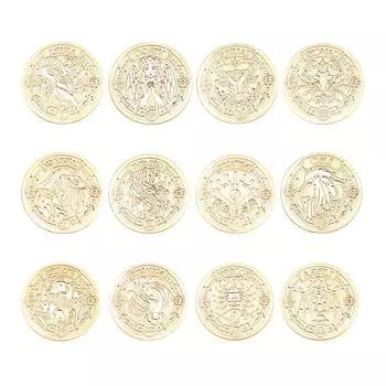 Головка штампа с двенадцатью созвездиями, 3D рельефная эмалированная восковая головка для подарка, скрапбукинга A