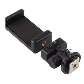 Головка штатива с винтом 1/4 и зажимом для мобильного телефона, универсальный держатель для зеркальной фотокамеры чёрный