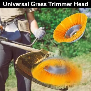 Головка триммера для кошения. Хорошая борьба с сорняками. Высокая твердость. Не деформируется. Металлическая универсальная головка триммера для травы. жёлтый