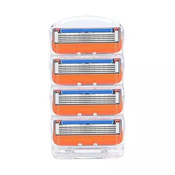 Головки для ручного бритья | 5-слойные сменные лезвия из нержавеющей стали | Безопасные сменные картриджи 4pcs Blades