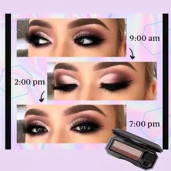 Головная кисть с зеркалом для макияжа. Двухцветные ленивые эластичные тени для век. чёрный