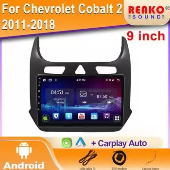 Головное устройство Carplay Car Radio Wi-Fi Android для Chevrolet Cobalt 2 2011-2018 B4 B5 GPS-навигация Мультимедийный проигрыватель 4 core 1GB+32GB carplay