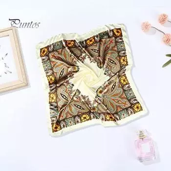 Головной платок, искусственный шелк, повязка на голову, шейный платок, яркий цвет, этнические принты, квадратная форма, повседневный платок для работы на открытом воздухе B