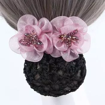 Головной убор, чехол для пучка, снуд, заколка для хвоста, заколка для волос, сетка, милая женская заколка для волос, подарок dark purple-coarse net