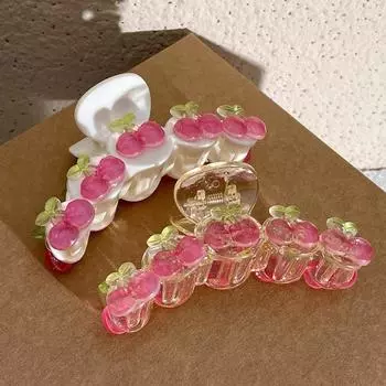 Головной убор, индивидуальные заколки в корейском стиле, женские заколки для волос, аксессуары для волос вишневого цвета с когтями прозрачный