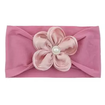 Головной убор из нейлона с жемчугом и подсолнухом, детские аксессуары для волос, детская повязка на голову, мягкая повязка на голову для младенцев, чулки, повязка на голову