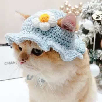 Головной убор Leap Raupe Cat для косплея светло-голубой (Цветы) розовый
